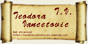 Teodora Vančetović vizit kartica